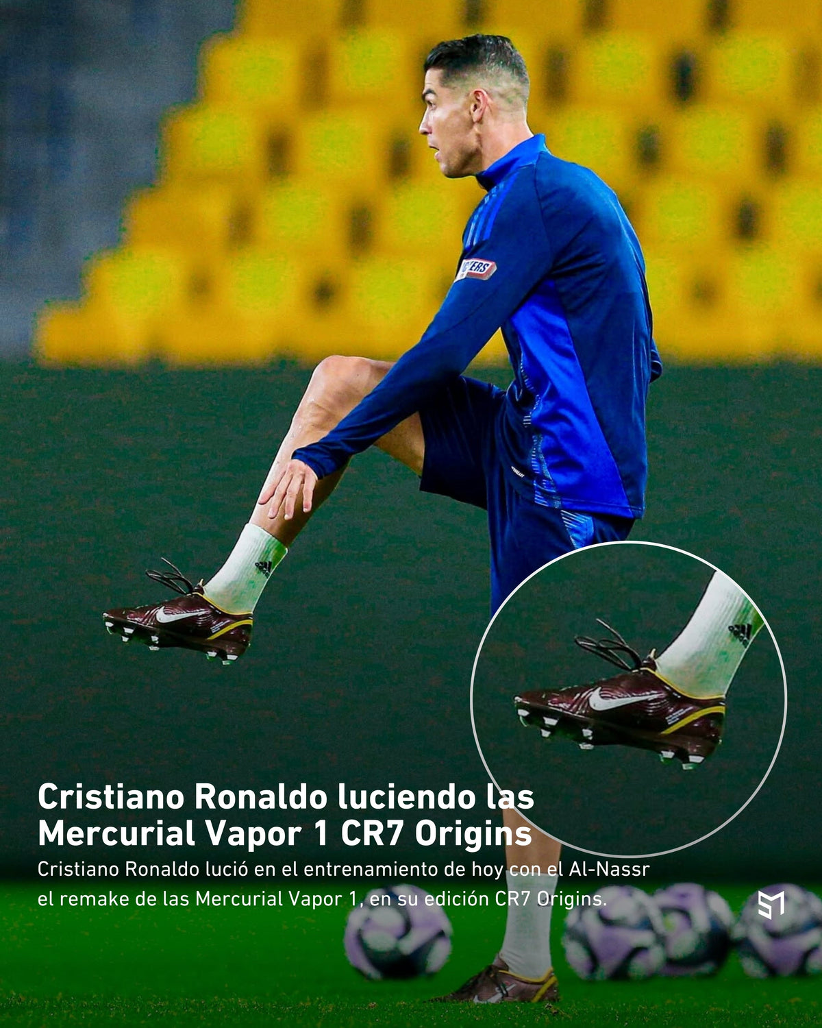 Cristiano Ronaldo luciendo las Mercurial Vapor 1 CR7 Origins